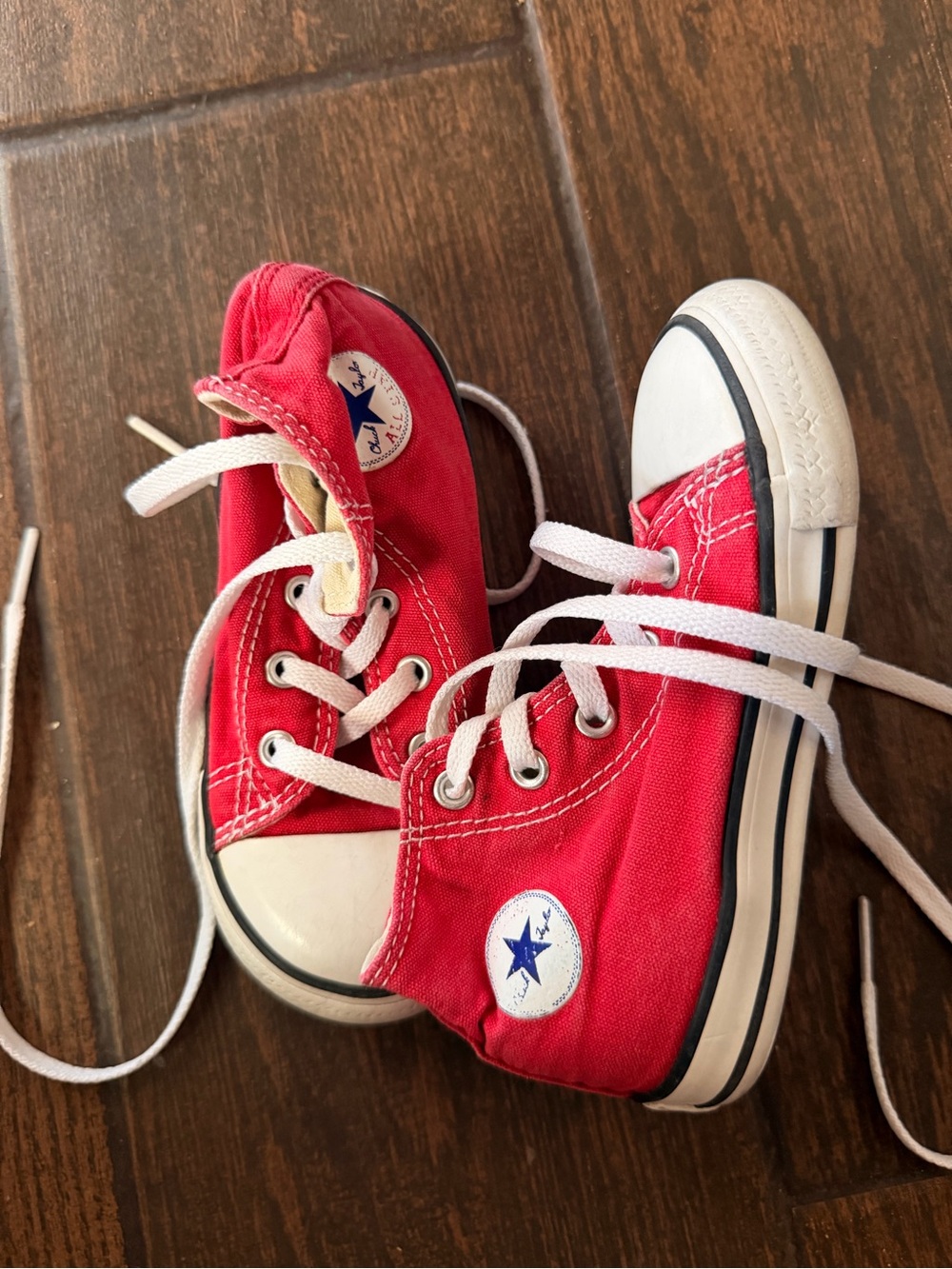 Converse Kids Red High-Top Sneakers with White Accents